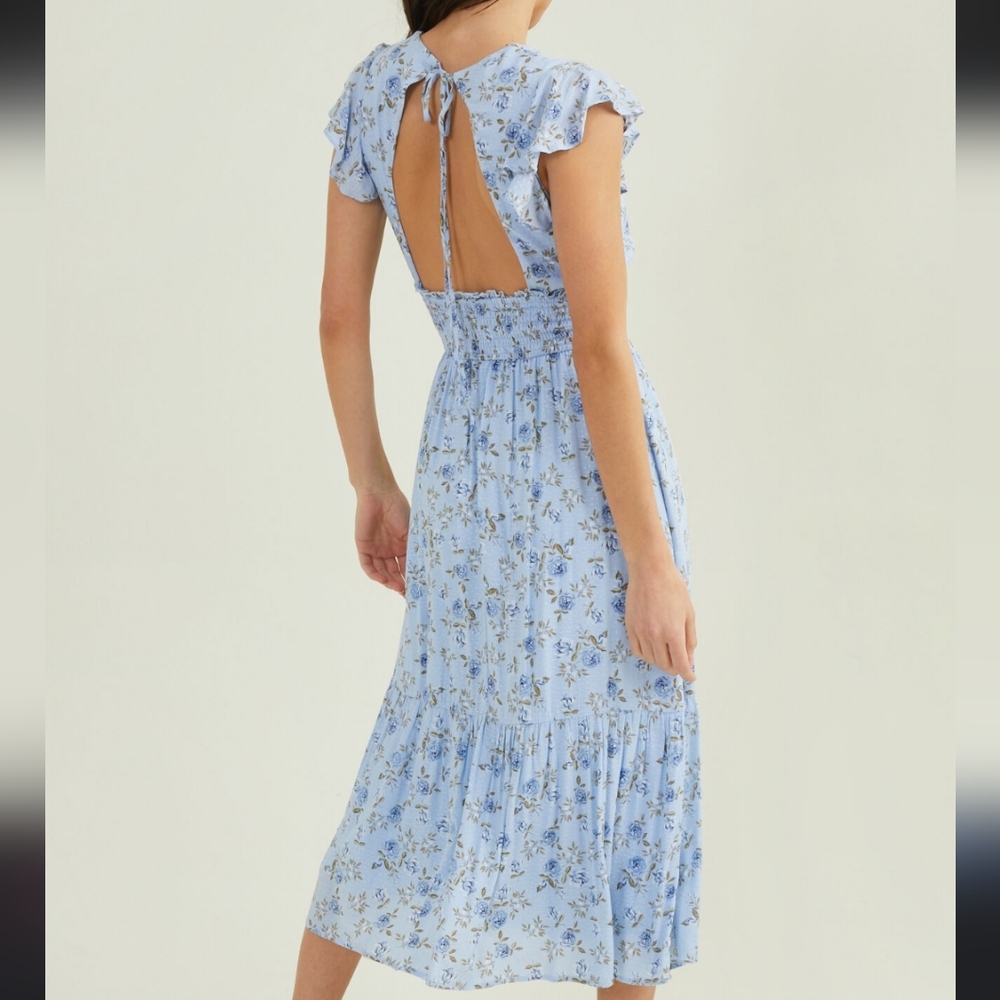 NWT Altar'd State Light Blue Floral Maxi Dress size Small - Picture 2 of 11